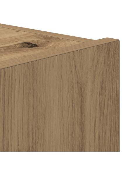 Mobile TV da Parete con Luci LED 2 pz Rovere Artigianale 80x35x31 cm