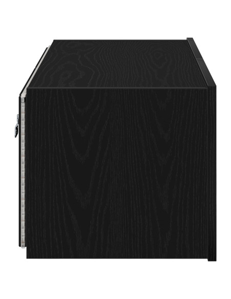 Mobile TV  con luci LED Rovere Nero 80x35x31 cm