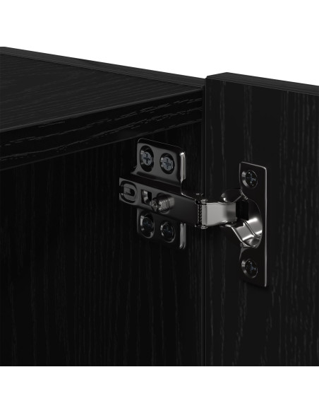 Mobile TV  con luci LED Rovere Nero 80x35x31 cm