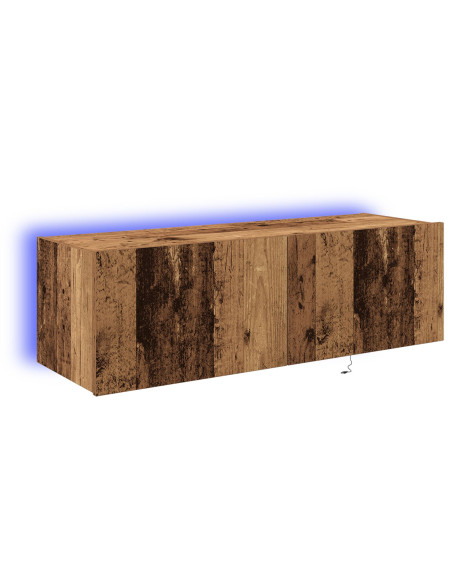 Mobile da TV  con luci LED in legno vecchio 100x35x31 cm