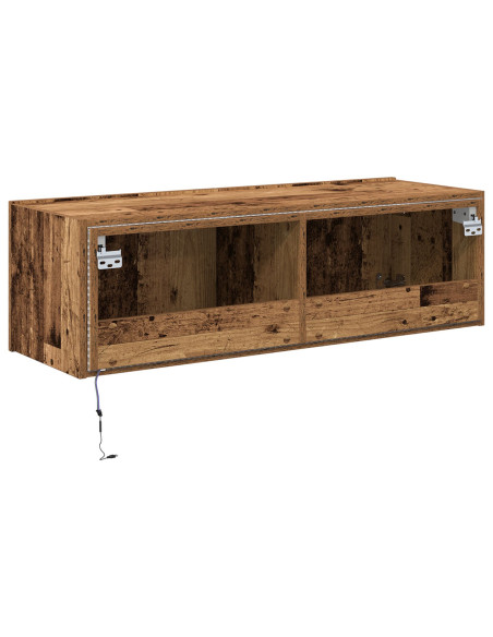 Mobile da TV  con luci LED in legno vecchio 100x35x31 cm