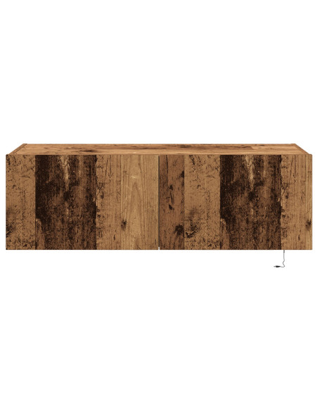 Mobile da TV  con luci LED in legno vecchio 100x35x31 cm