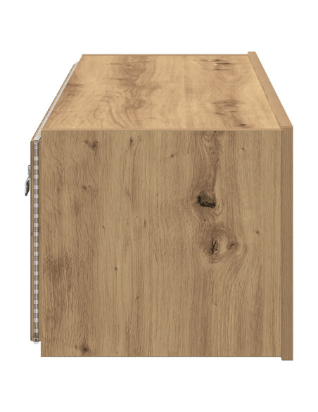 Mobile TV con luci LED Rovere Artigianale 100x35x31 cm
