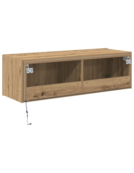 Mobile TV con luci LED Rovere Artigianale 100x35x31 cm