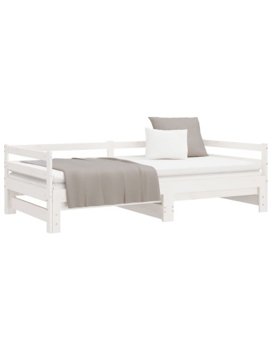 Dormeuse Estraibile Bianca in Massello di Pino 2x(90x200) cm