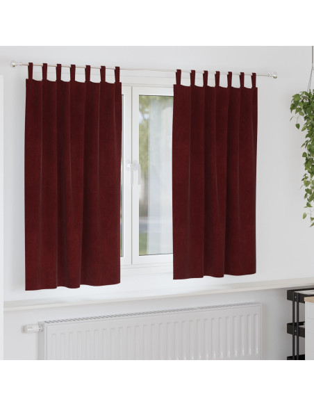 Tende oscuranti  con anelli 2 pezzi Vino Rosso Velluto
