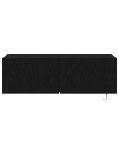 Mobile TV da parete 2 pcs Rovere Nero 100 x 35 x 31 cm
