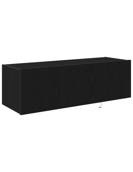 Mobile TV  con luci LED Nero Rovere 100x35x31 cm