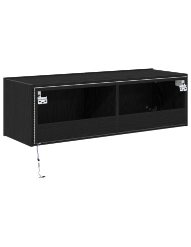 Mobile TV da parete 2 pcs Rovere Nero 100 x 35 x 31 cm