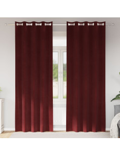 Tende oscuranti 2 pcs Rosso Vino 140 x 260 cm Velluto 2