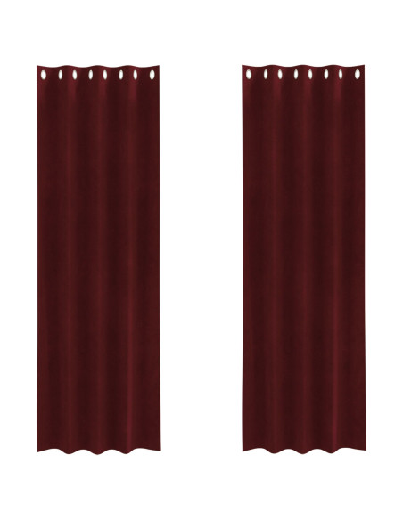 Tende oscuranti  con occhielli 2 pezzi Rosso vino in velluto