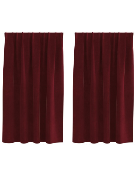 Tende Blackout  con nastro superiore 2 pezzi Rosso vino Velluto