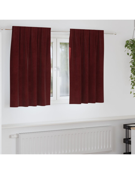 Tende Blackout  con nastro superiore 2 pezzi Rosso vino Velluto