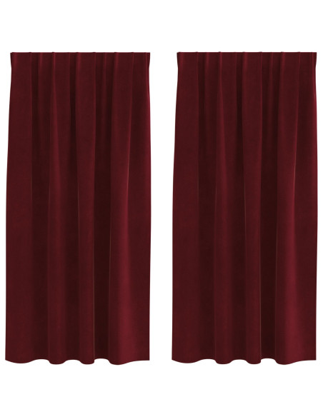 Tende oscuranti 2 pcs Rosso Vino 140 x 175 cm Velluto