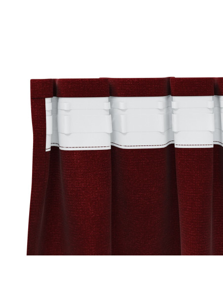 Tende Blackout  con nastro superiore 2 pezzi Velluto Rosso Wine