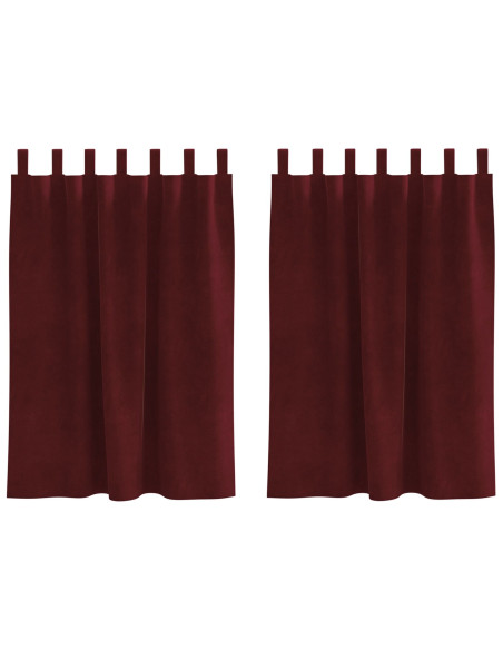 Tende Blackout  con anelli da appendere 2 pezzi Rosso vino in velluto