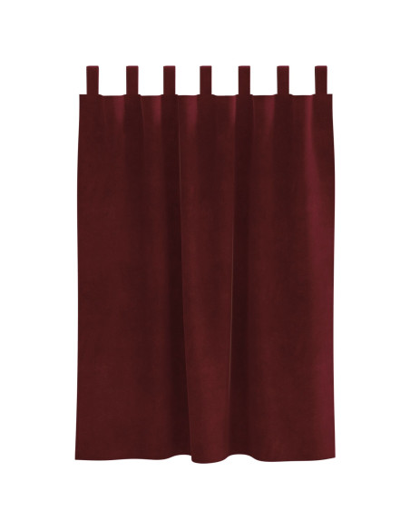 Tende Blackout  con anelli da appendere 2 pezzi Rosso vino in velluto