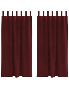Tende oscuranti 2 pcs Rosso Vino 140 x 175 cm Velluto 2
