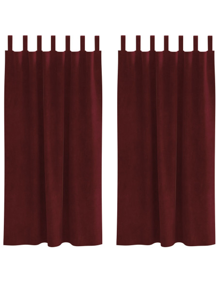 Tende oscuranti  con anelli 2 pezzi Vino Rosso Velluto