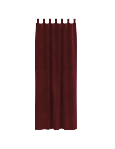 Tende Blackout  con anelli 2 pezzi Rosso Vino Velluto