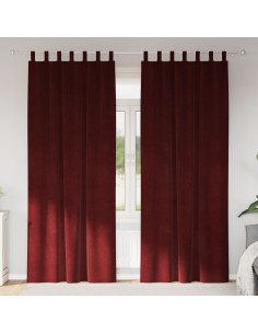 Tende oscuranti 2 pcs Rosso Vino 140 x 260 cm Velluto 2