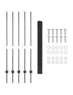 Recinzione con Posto Grigio 1,4 x 10 m Acciaio e PVC