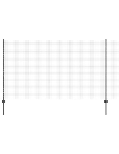 Recinzione con Posto Grigio 1,4 x 10 m Acciaio e PVC