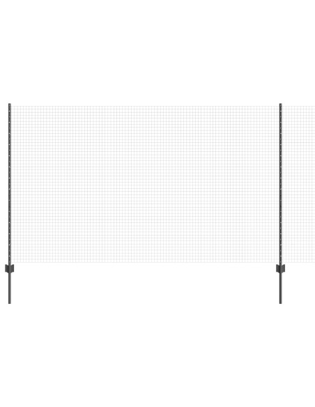 Recinzione con Posto Grigio 1,4 x 10 m Acciaio e PVC