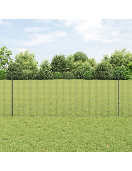 Set di Recinzione da Giardino  Set di 2 Grigio Metallo 10 x 1 m
