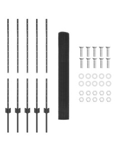 Recinzione con Posto Grigio 1 x 10 m Acciaio 2