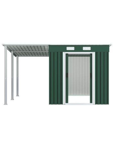 Capanno da Giardino con Tetto Verde 336x270x181 cm in Acciaio