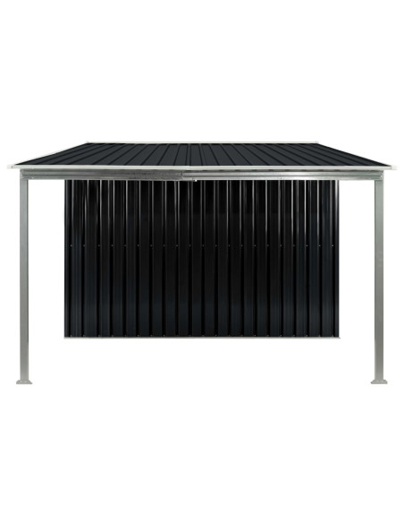 Capanno con Porte Scorrevoli Antracite 386x205x178cm Acciaio