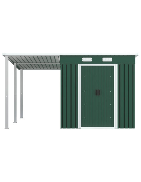 Capanno da Giardino con Tetto Verde 336x270x181 cm in Acciaio