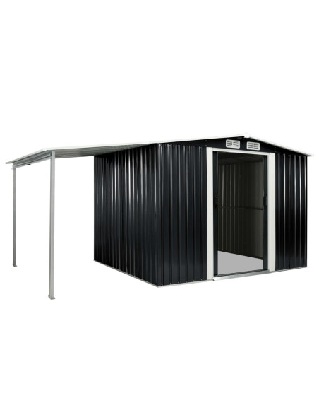 Capanno con Porte Scorrevoli Antracite 386x205x178cm Acciaio