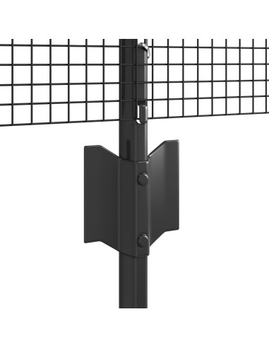 Recinzione con Posto Grigio 0,8 x 10 m Acciaio e PVC