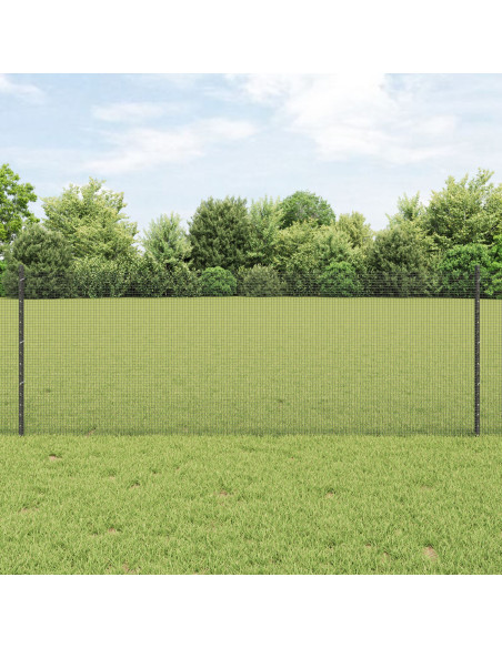 Recinzione in filo saldato  con 5 pali a U Grigio 0.8x10 m Acciaio