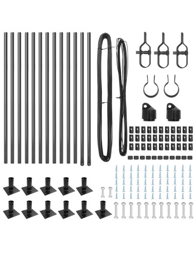 Palo della recinzione 13 pcs Grigio Acciaio