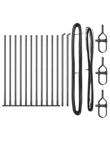 Palo della recinzione 13 pcs Grigio Acciaio