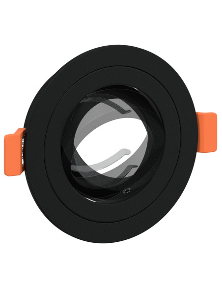 Faretti incassati  6 pz Rotondi GU10 Nero Ø91 mm