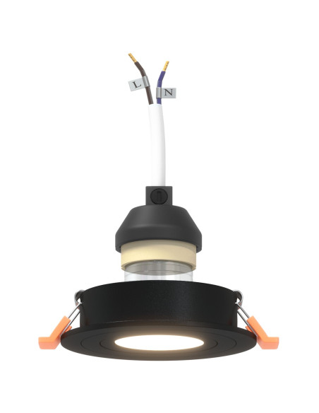 Fari incassati  12 pz Rotondo GU10 Nero Ø91 mm
