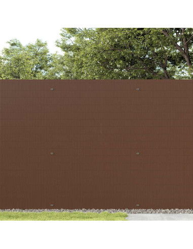 Recinzione da Giardino Bifacciale Marrone 1,8x3 m in PVC