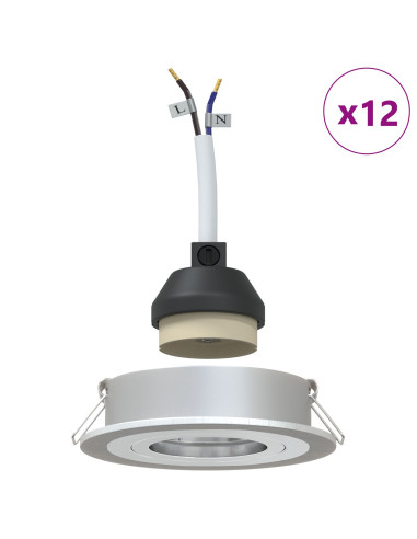 Spotlight Argento 9 x 9 x 2 cm Alluminio