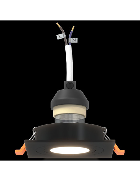 Faretti incassati  12 pz Quadrato GU10 Nero 91x91 mm