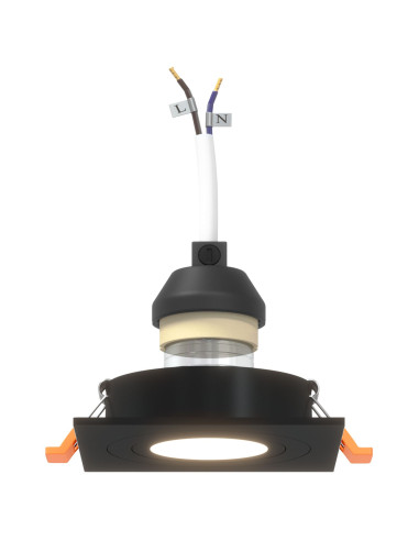 Spotlight 12 pcs Nero 9 x 9 x 2 cm Alluminio