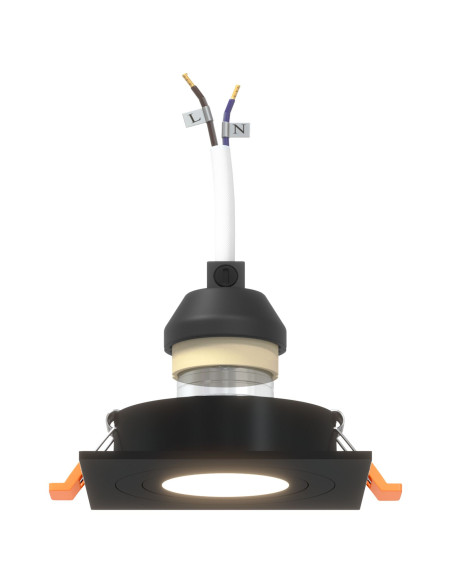 Faretti incassati  12 pz Quadrato GU10 Nero 91x91 mm