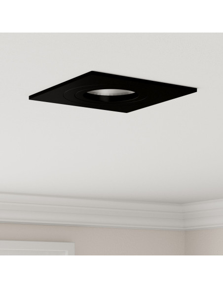 Faretti incassati  12 pz Quadrato GU10 Nero 91x91 mm