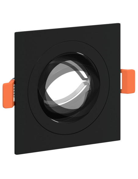 Faretti incassati  24 pz Quadrato GU10 Nero 91x91 mm
