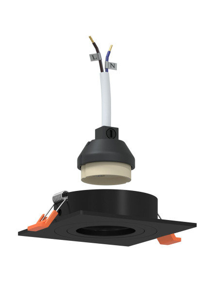 Faretti incassati  24 pz Quadrato GU10 Nero 91x91 mm