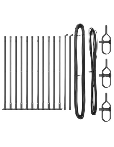 Palo della recinzione 13 pcs Grigio Acciaio