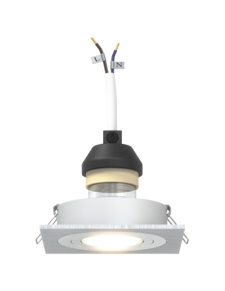 Faretti Incassati  6 pz Quadrati GU10 Argento 91x91 mm